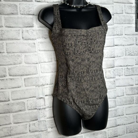 NWT Vintage Calvin Klein Alligator Patterned Sexy One Piece Swimsuit sz 8 - Picture 4 of 8